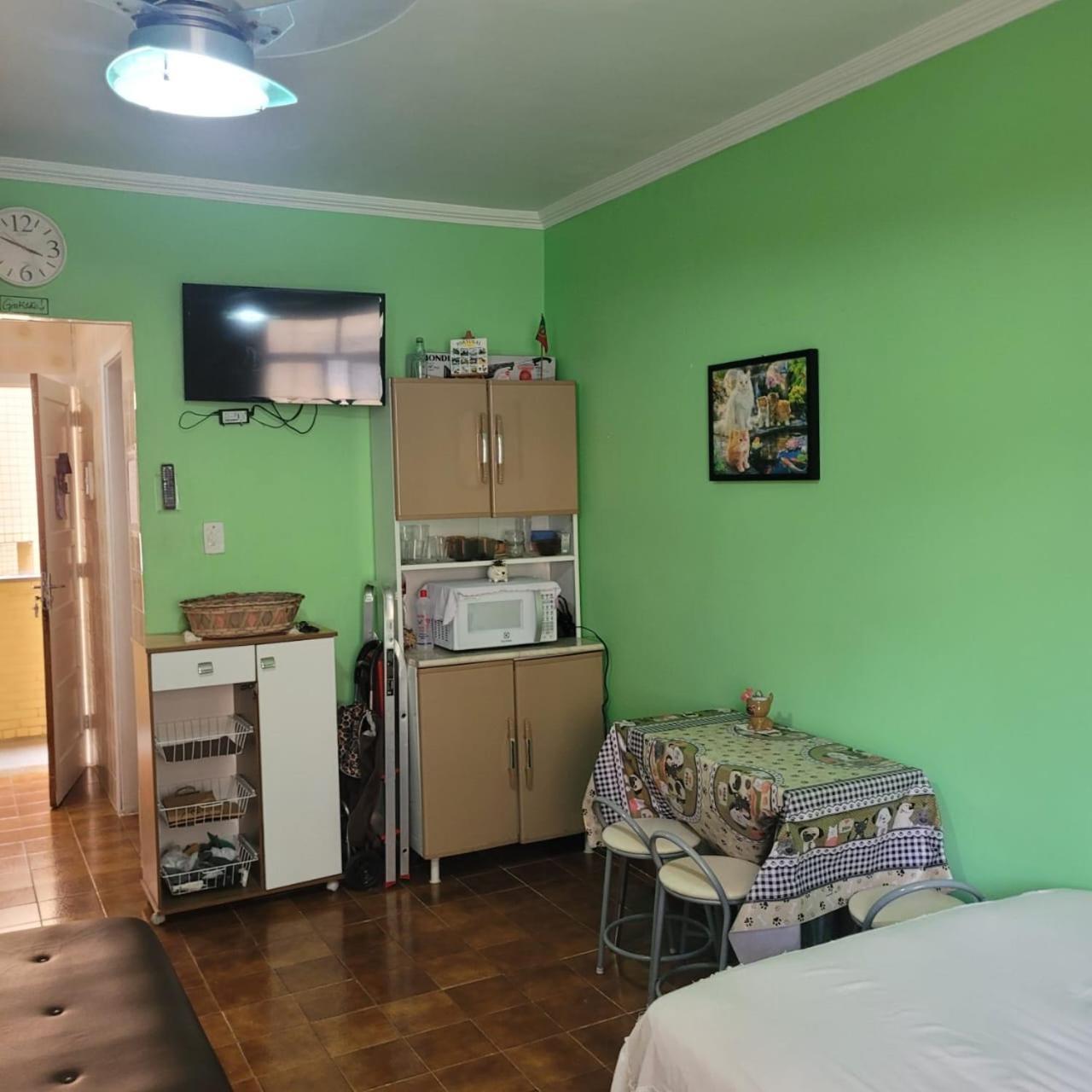 Kitnet Frente Pro Mar Em Vila Caicara, Portaria 24 Hs E Wifi Praia Grande  Ngoại thất bức ảnh